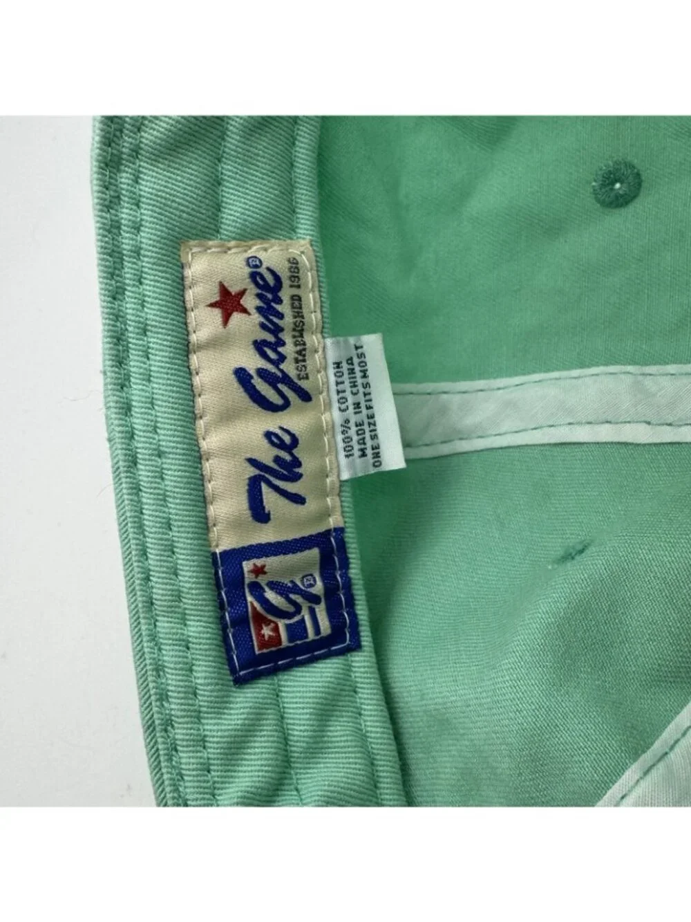 Mille Lacs MN 1858 Baseball Dad Hat Cap The Game Mint Green Cotton Adjustable